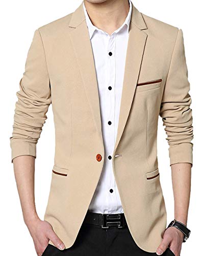 Nemopter Herren Sakko Lässige Elegante Slim Fit Blazer Einknopf Anzugjacke Herren Blazer Jackett von Nemopter