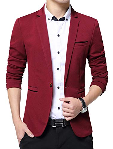 Nemopter Herren Sakko Lässige Elegante Slim Fit Blazer Einknopf Anzugjacke Herren Blazer Jackett von Nemopter