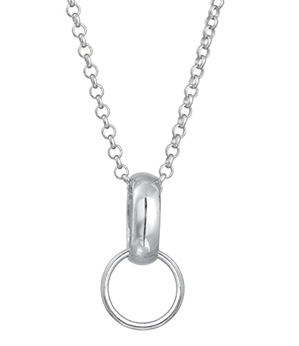 Damen Halskette mit Charm Träger aus 925 Sterling Silber, Silberkette mit Carrier Anhänger für Charms, Charm-Kette für Frauen, Länge 45 cm Damen Halskette mit Charm Träger aus 925 Sterling Silber, Silberkette mit Carrier Anhänger für Charms, Charm-Kette für Frauen, Länge 45 cm von Nenalina