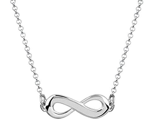 Damen-Halskette mit Unendlichkeitszeichen Infinity Anhänger in 925 Sterling Silber von Nenalina, Damen-Kette für Frauen, Halskettenlänge 45cm, 341126-000 von Nenalina