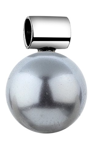 Nenalina Anhänger in 925 Sterling Silber mit grauer Glas-Perle für Damen Kette oder Halskette 846504-199 von Nenalina