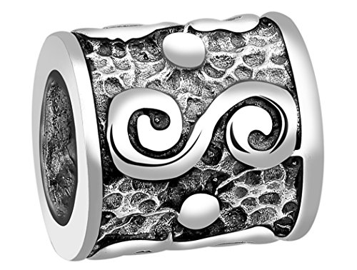 Nenalina Bali Traditionell Bead glänzend teilweise oxidiert 925 Sterling Silber, auch für alle Beads Armbänder und Halsketten, 719031-000 von Nenalina