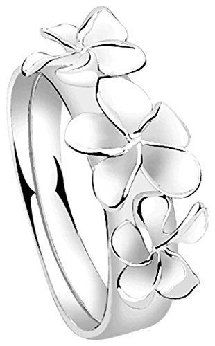 Nenalina Damen Ring Silberring mit polierter Oberfläche im modernen Blüten Design, handgearbeitet aus 925 Sterling Silber, Gr. 54-312117-000-54 von Nenalina