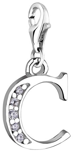 Nenalina Buchstabe C Karabiner Charm Anhänger für Bettelarmband aus 925 Sterling Silber 712703-019 von Nenalina