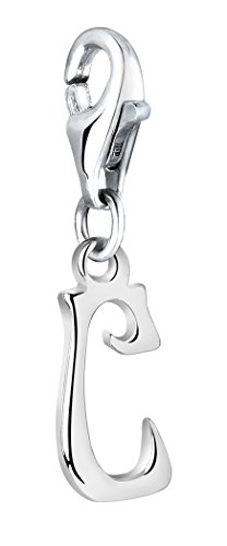 Nenalina Buchstabe C Karabiner Charm Anhänger für Bettelarmband aus 925 Sterling Silber 713232-000 von Nenalina