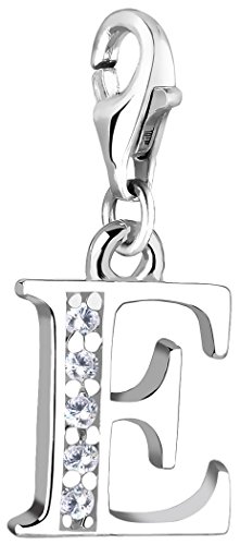 Nenalina Buchstabe E Karabiner Charm Anhänger für Bettelarmband aus 925 Sterling Silber 712705-019 von Nenalina