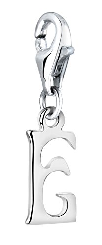 Nenalina Buchstabe E Karabiner Charm Anhänger für Bettelarmband aus 925 Sterling Silber 713234-000 von Nenalina