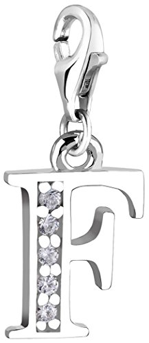 Nenalina Buchstabe F Karabiner Charm Anhänger für Bettelarmband aus 925 Sterling Silber 712706-019 von Nenalina