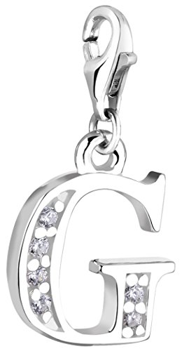 Nenalina Buchstabe G Karabiner Charm Anhänger für Bettelarmband aus 925 Sterling Silber 712707-019 von Nenalina