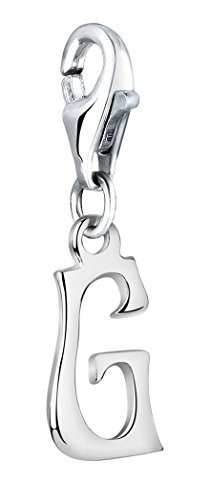 Nenalina Buchstabe G Karabiner Charm Anhänger für Bettelarmband aus 925 Sterling Silber 713236-000 von Nenalina