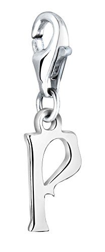 Nenalina Buchstabe P Karabiner Charm Anhänger für Bettelarmband aus 925 Sterling Silber 713245-000 von Nenalina