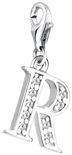 Nenalina Buchstabe R Karabiner Charm Anhänger für Bettelarmband aus 925 Sterling Silber 712718-019 von Nenalina