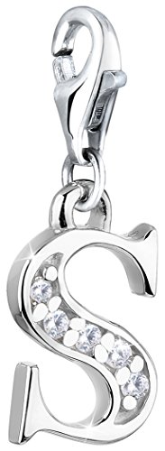 Nenalina Buchstabe S Karabiner Charm Anhänger für Bettelarmband aus 925 Sterling Silber 712719-019 von Nenalina