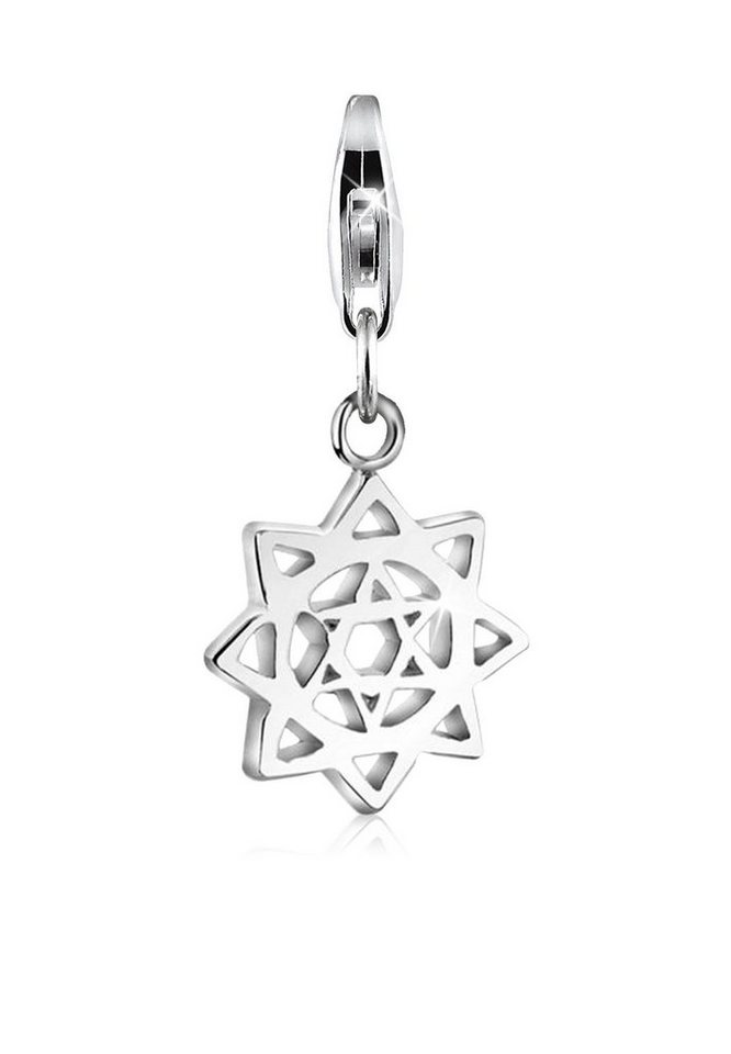 Nenalina Charm-Einhänger Anhänger Herzchakra Symbol Yoga 925 Silber von Nenalina