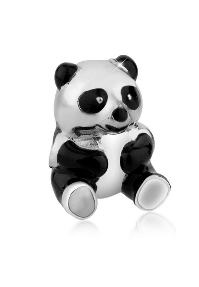 Nenalina Charm-Einhänger Anhänger Panda Bär Bead Emaille 925 Silber von Nenalina