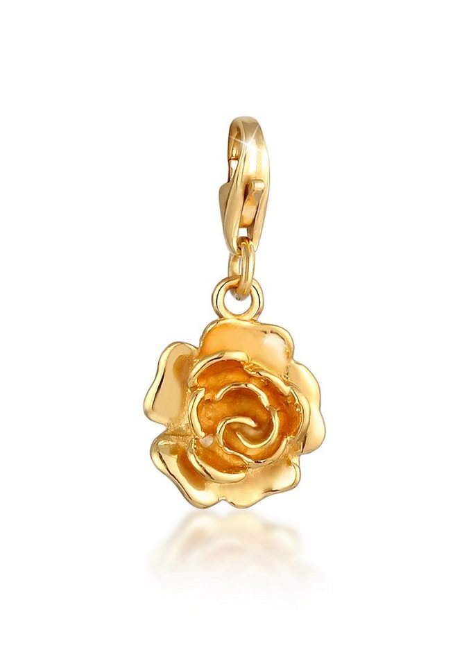 Nenalina Charm-Einhänger Anhänger Rose Blume Floral Blüte 925 Silber, Rose von Nenalina