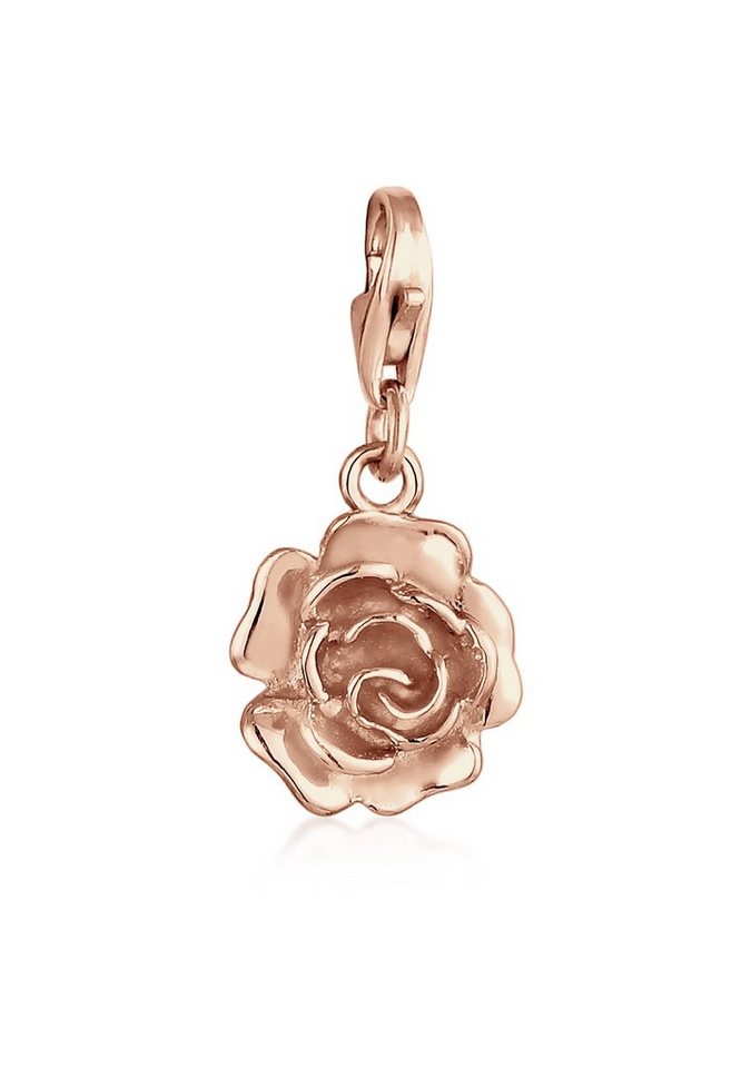 Nenalina Charm-Einhänger Anhänger Rose Blume Floral Blüte 925 Silber von Nenalina