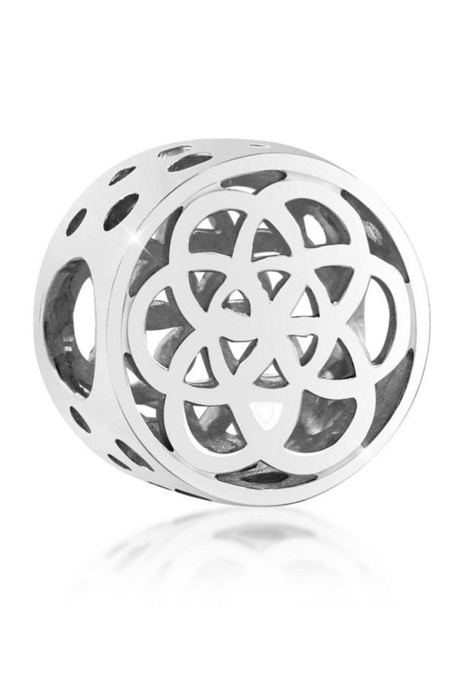 Nenalina Charm-Einhänger Bead Blume des Lebens Ornament Glück 925 Silber, Lebensblume von Nenalina