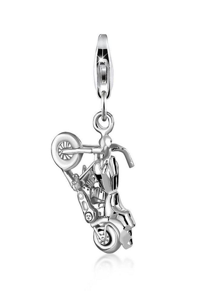 Nenalina Charm-Einhänger Big Bike-Anhänger Motorrad Cross 925 Silber, Motorrad von Nenalina