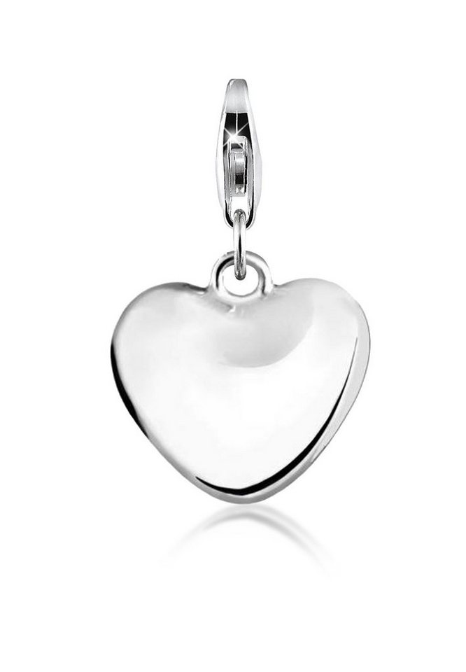 Nenalina Charm-Einhänger Herz-Anhänger Symbol Basic Liebe Love 925 Silber, Herz von Nenalina