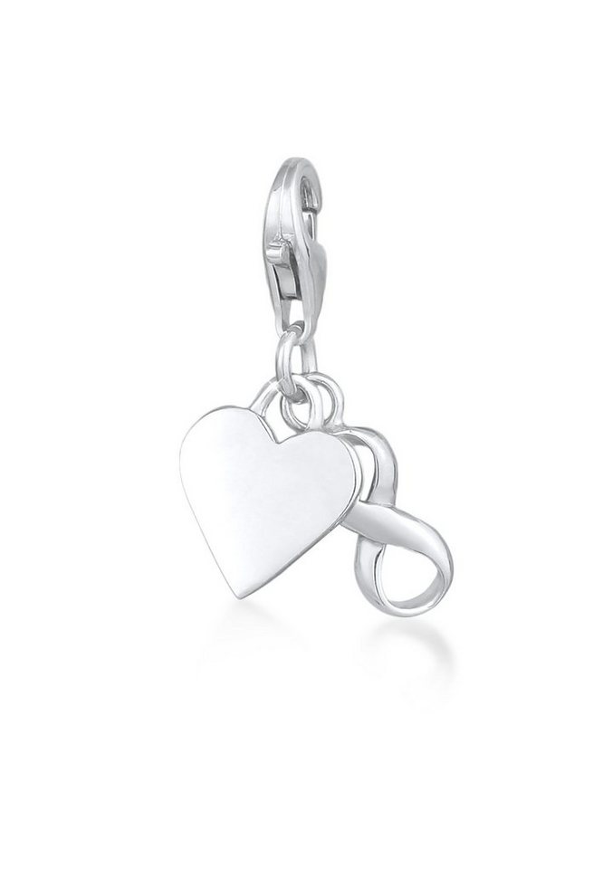 Nenalina Charm-Einhänger Herz Infinity Symbol Anhänger Basic 925er Silber, Herz von Nenalina