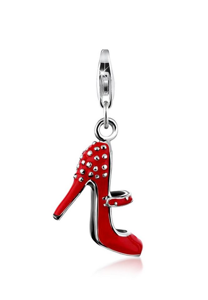 Nenalina Charm-Einhänger High Heel Anhänger Stiletto Emaille Rot 925 Silber von Nenalina