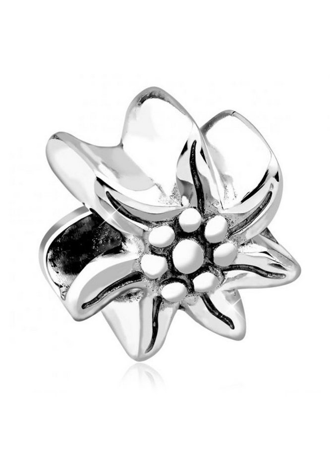 Nenalina Charm-Einhänger Nenalina Charm Edelweiss Bead Blume 925 Silber, Edelweiss von Nenalina
