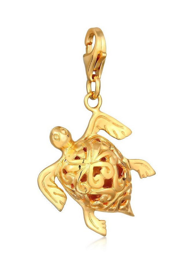 Nenalina Charm-Einhänger Schildkröte Meer Strand Ornament Tier 925 Silber, Schildkröte von Nenalina