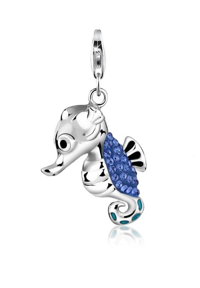 Nenalina Charm-Einhänger Seepferdchen Kristalle Meer 925 Silber von Nenalina