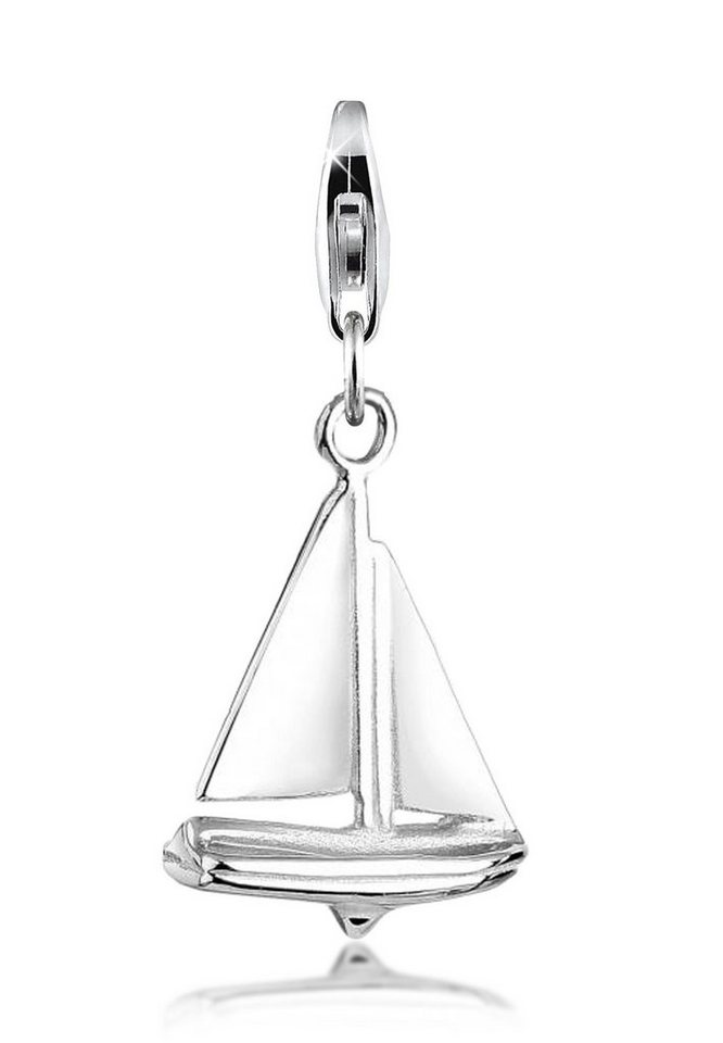 Nenalina Charm-Einhänger Segelboot Anhänger Maritim Basic Urlaub 925 Silber, Segelboot von Nenalina