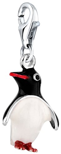 Nenalina Pinguin Karabiner Charm Anhänger für Bettelarmband aus 925 Sterling Silber 714087-001 von Nenalina