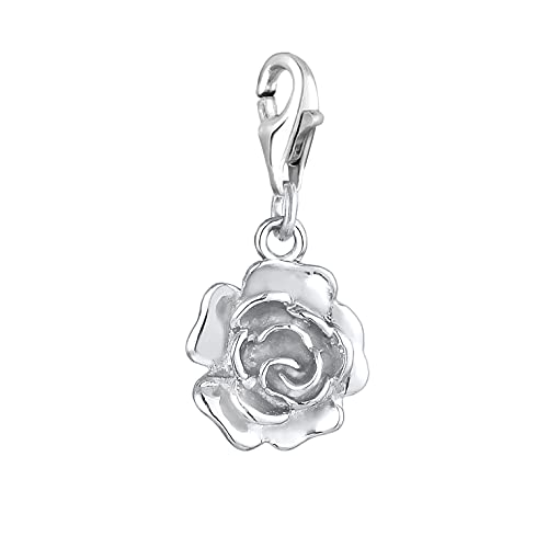 Nenalina Rose Karabiner Charm Anhänger für Bettelarmband aus 925 Sterling Silber 713019-000 von Nenalina