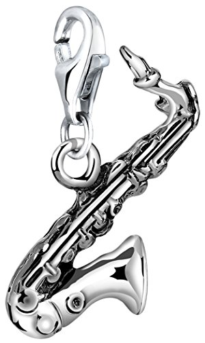 Nenalina Saxophone Karabiner Charm Anhänger für Bettelarmband aus 925 Sterling Silber 713189-000 von Nenalina