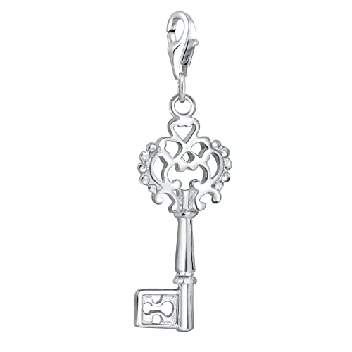 Nenalina Schlüssel Karabiner Charm Anhänger für Bettelarmband aus 925 Sterling Silber 713047-000 von Nenalina