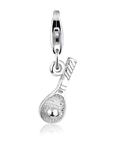 Nenalina Tennisschläger Karabiner Charm Anhänger für Bettelarmband aus 925 Sterling Silber 713129-000 von Nenalina