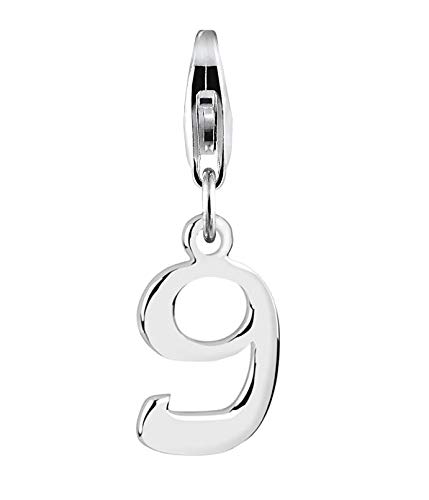 Nenalina Zahl 9 Geburtstag Karabiner Charm Anhänger für Bettelarmband aus 925 Sterling Silber 713264-000 von Nenalina