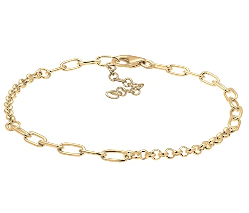 Nenalina Damen Charm Träger Armband 925 Sterling Silber, Breite 4 mm, Länge 18 cm verstellbar, Frauen Charmarmband passend für alle gängigen Charmsanhänger, 0203930619_18 (gold) von Nenalina