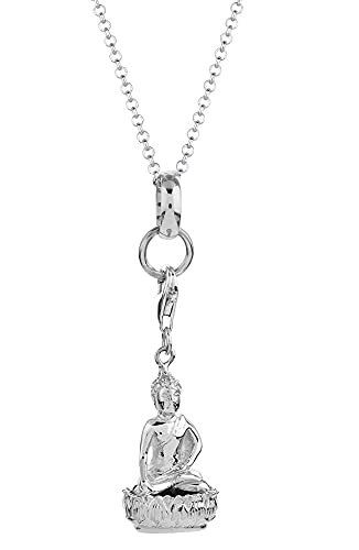 Nenalina Damen Charms Halskette mit Buddha Anhänger, handgearbeitet in 925 Sterling Silber, CS-061 von Nenalina