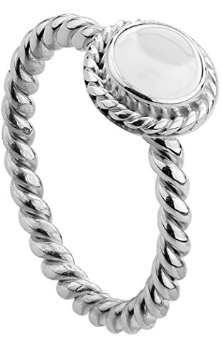 Nenalina Damen Ring Silberring besetzt mit 6 mm weißem Bergkristall Edelstein, handgearbeitet aus 925 Sterling Silber, Gr. 54-212999-099-54 von Nenalina