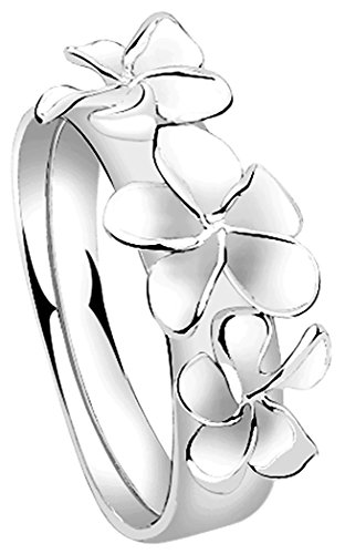 Nenalina Damen Ring Silberring mit polierter Oberfläche im modernen Blüten Design, handgearbeitet aus 925 Sterling Silber, Gr. 56-312117-000-56 von Nenalina