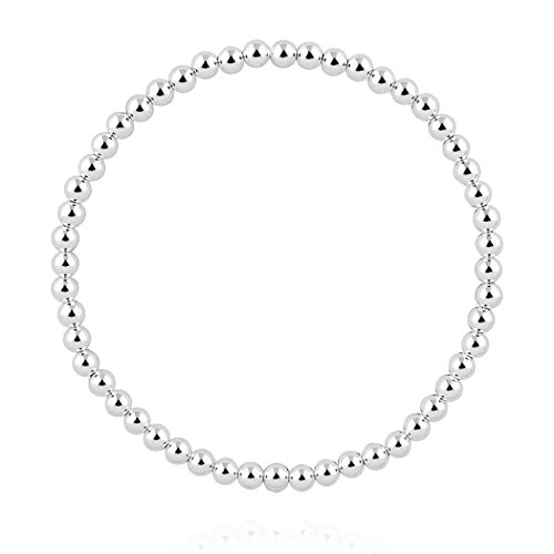 Nenalina Damenarmband mit 4 mm SilberKugeln aus 925 Sterling Silber, elastisch, 873012-000 von Nenalina