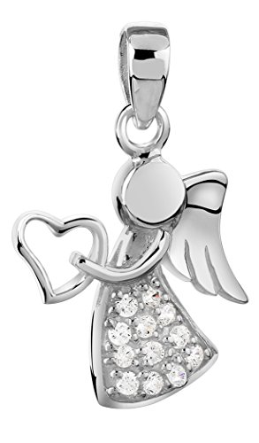 Nenalina Engel-Anhänger mit Herz in 925 Sterling Silber für Damen Kette oder Halskette, 262455-919 von Nenalina