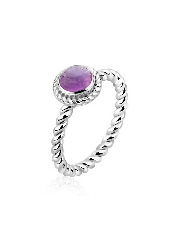 Nenalina Fingerring Amethyst Geburtsstein Februar Trend 925 Silber, Geburtsstein von Nenalina