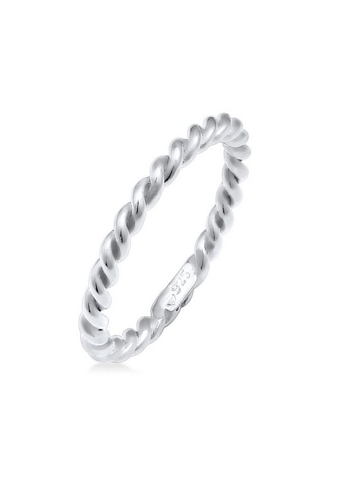 Nenalina Fingerring Gedreht Kordel Spirale Basic Schlicht 925 Silber von Nenalina