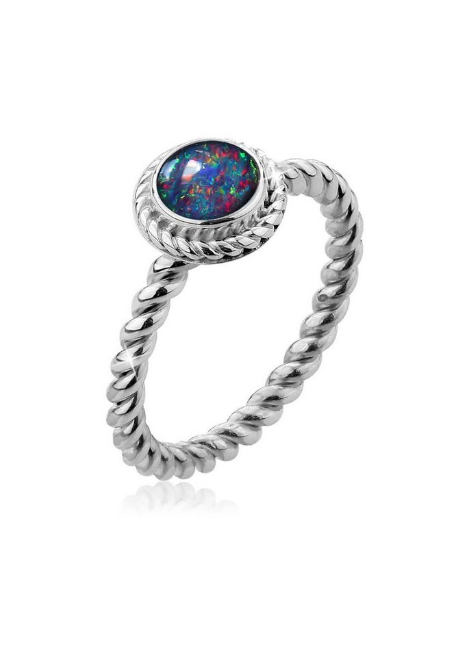 Nenalina Fingerring Opal-Triplette Geburtsstein Oktober 925 Silber von Nenalina