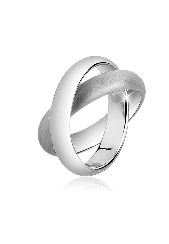 Nenalina Fingerring Wickelring Basic Gebürstet Verschlungen 925 Silber von Nenalina