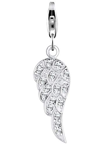 Nenalina Engelsflügel Karabiner Charm Anhänger für Bettelarmband aus 925 Sterling Silber 0411741218 von Nenalina