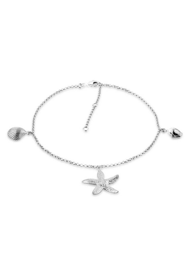 Nenalina Fußkette Seestern Muschel Maritim Sommer Strand 925 Silber von Nenalina