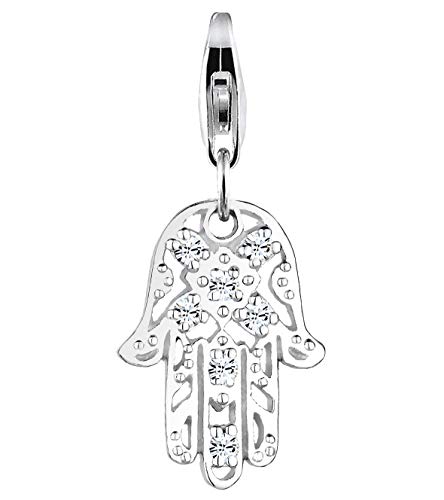 Nenalina Hand der Fatima Charm Karabiner Charm Anhänger für Bettelarmband aus 925 Sterling Silber 0411521218 von Nenalina