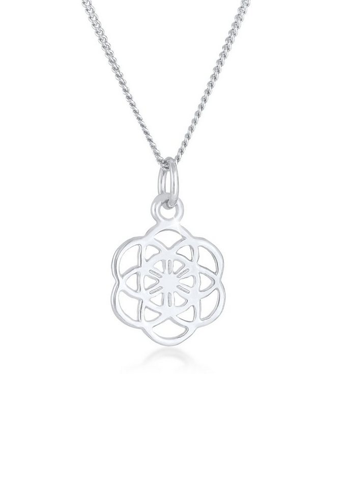 Nenalina Kette mit Anhänger Blume des Lebens Ornament Lebensblume 925 Silber, Blume von Nenalina